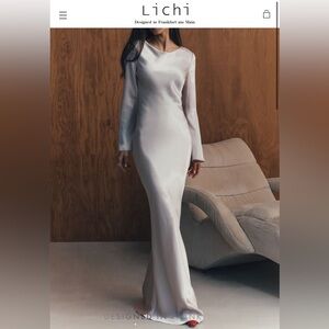 Lichi satin maxi dress